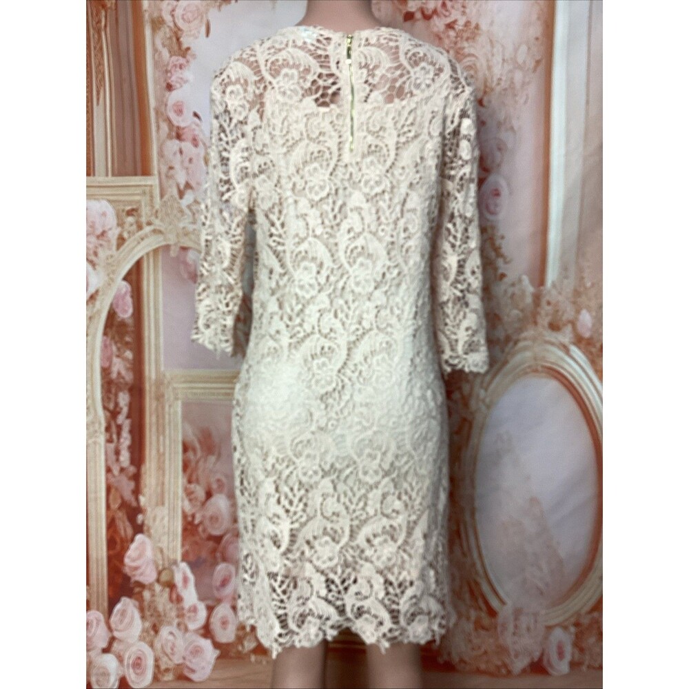 Cato Lace Sheath Dress Blush Pink 3/4 Sleeve Lined Women’s Size 10 - Picture 8 of 9
